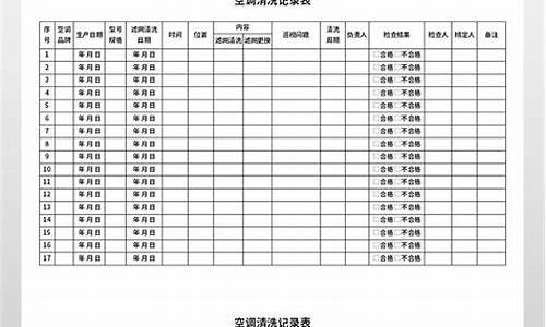 中央空调清洗保养记录_中央空调清洗保养记录表