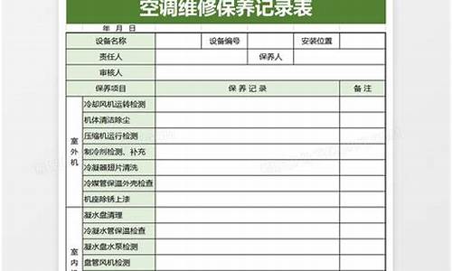 空调保养报告单_空调保养记录表